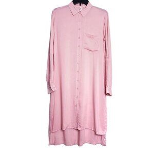 DeFacto Pink Lightweight Convertible Sleeve Shirt Dress Women's Size Medium